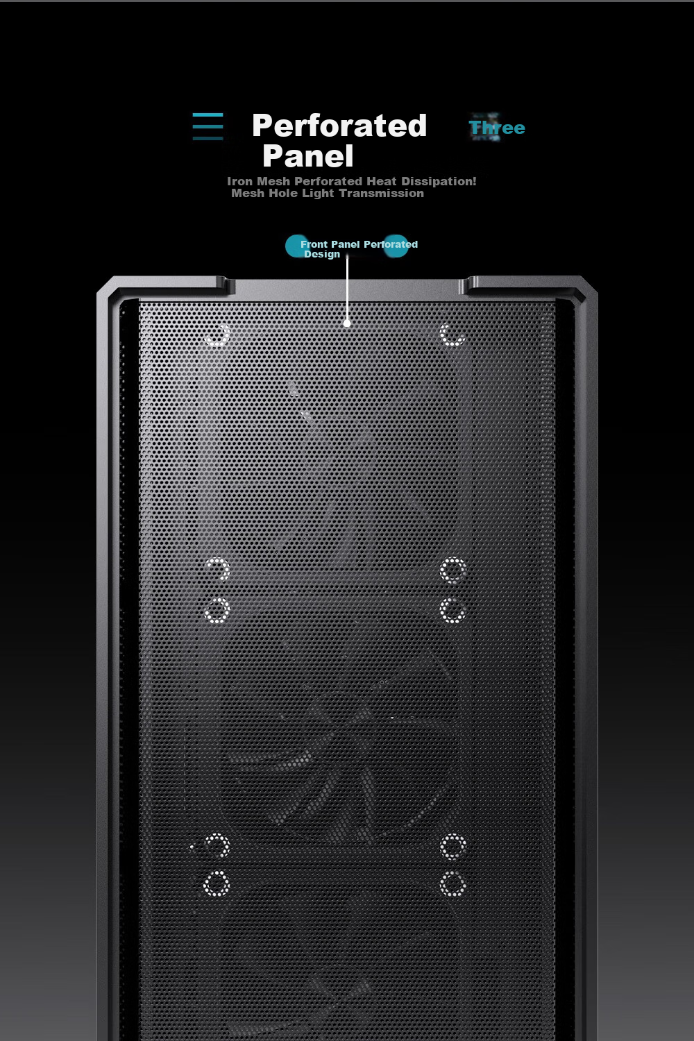 PADO W6 Black MESH Mesh Cooling Case (Supports MATX Motherboard, Glass Side Panel, Steel Mesh Front Panel, Independent PSU Compartment, Dust Filter, Supports 4080 Graphics Card) Black 4