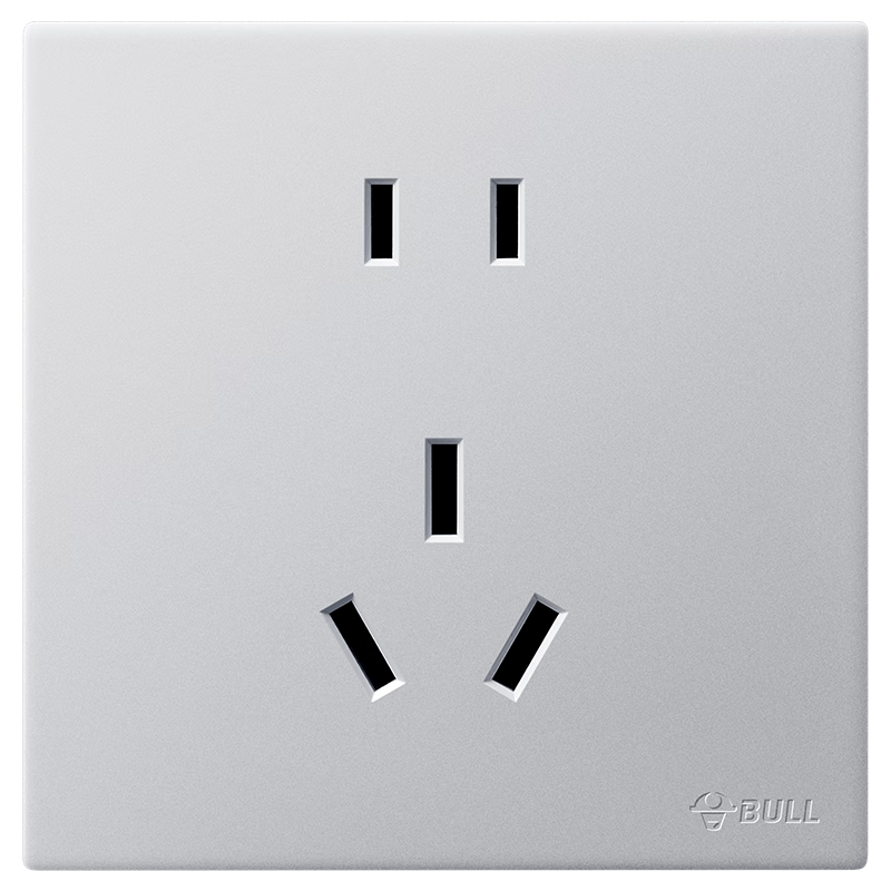 BULL Switch Socket G60 Series Two-Hole 10A Three-Hole 16A Air Conditioner Ultra-Thin Socket Panel G60Z227 Space Silver