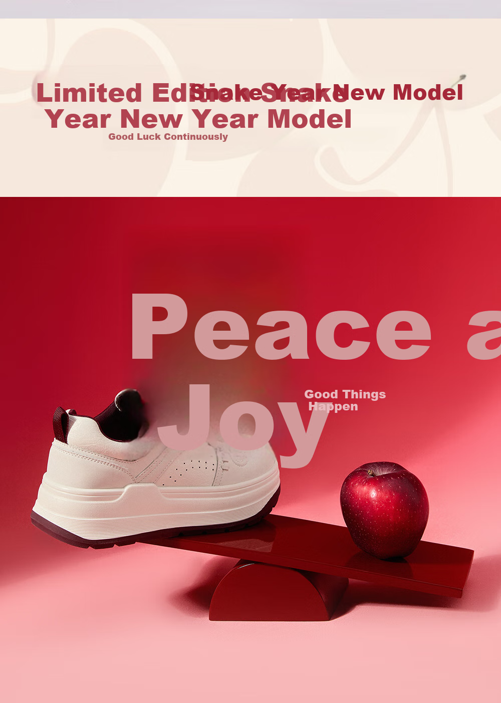 Josiny Thick-Soled White Sneakers for Women, Spring And Autumn 2026 New Style Soft Sole Board Shoes Versatile Breathable Sports Casual Shoes Beige/red 37 10