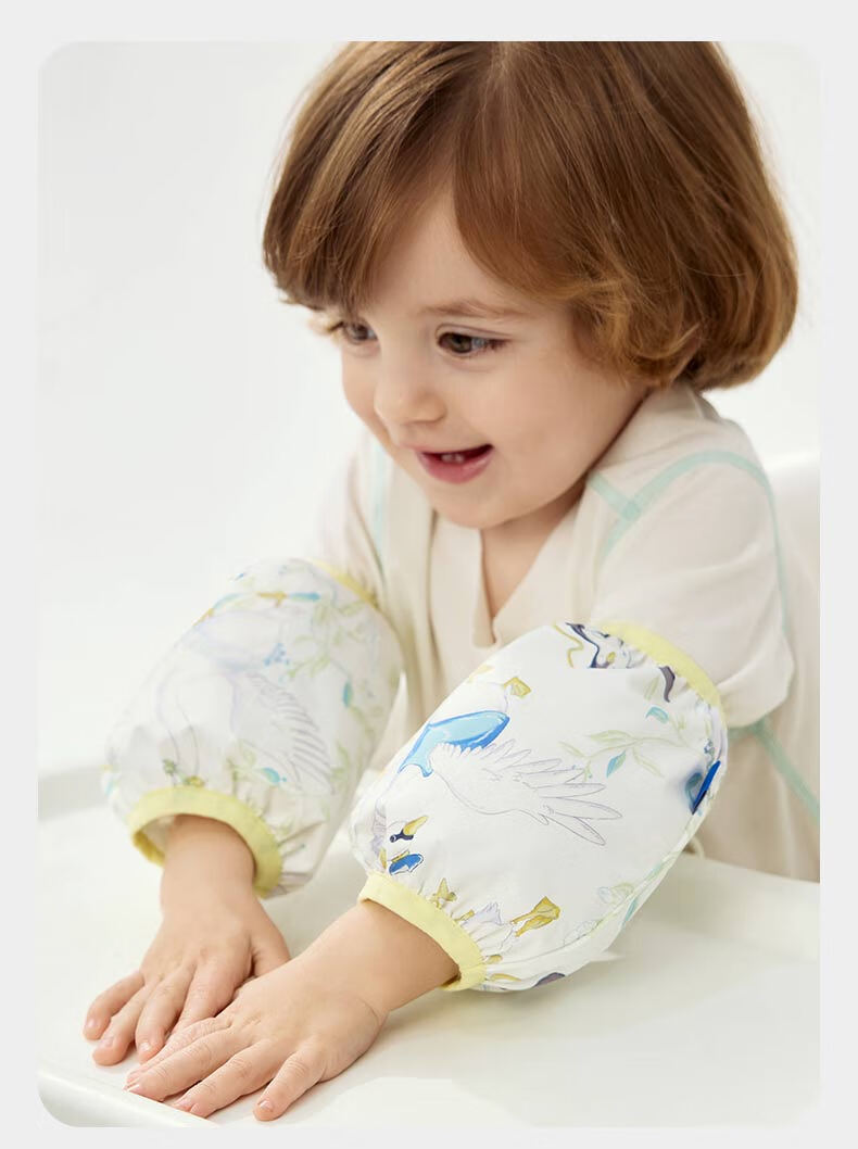 Babycare Children's Sleeves Baby Girls Cute Waterproof Oil-proof Toddler Arm Protectors Infant Sleeve Covers Green Melody M 6