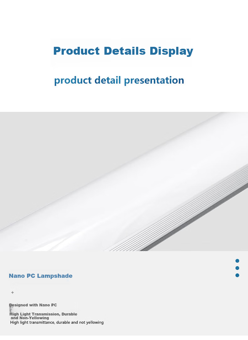 Desheng Waterproof, Dustproof, And Shockproof LED Tube Light Integrated Strip Light Display Cabinet Daylight Lamp Engineering Ultra-Bright Energy-Saving Park Lighting Light Arc-Shaped Model - 0.9 Meter - White Light 12