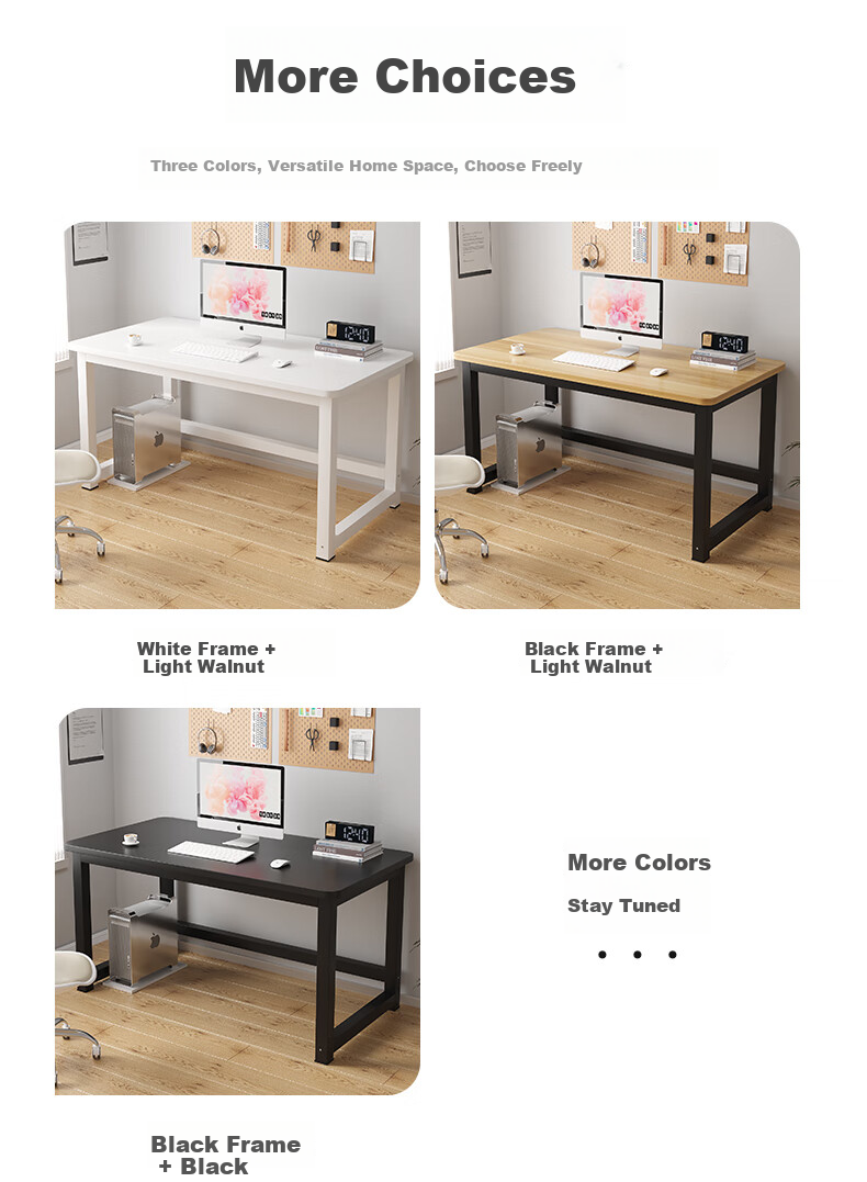 KULIN Computer Desk Home Desktop Writing Desk for Bedroom And Living Room, Simple Office Study Table, Walnut Color, 1.2 Meters 3