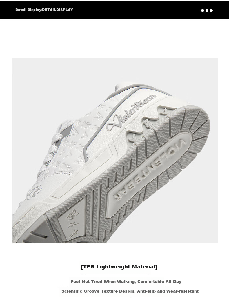 VIOLENTBEAR Men's Shoes, Summer Trendy Sneakers, Casual Couple Breathable Sports Shoes, 889YF White And Gray [Glow-In Style], Size 37 6