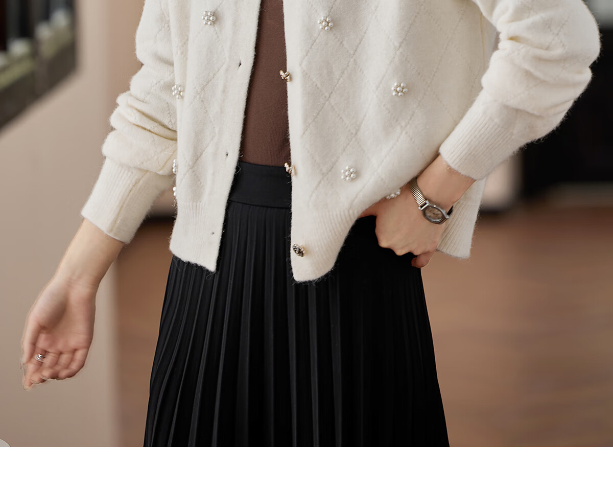 She Enjoy Stand Collar Reversible Knit Cardigan Women's Versatile Knit Sweater Jacket T54Z152 10