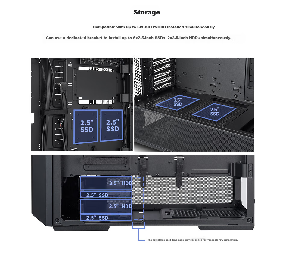 LIANLI L216 White Mid-Tower Gaming PC Case, Includes 3 Fans / Supports EATX Motherboard Vertical GPU 360mm Water Cooling / Integrated Mesh Panel 2