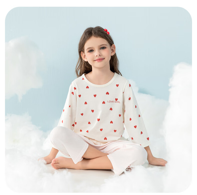 YING BO LUN Girls' Pajamas, Spring And Summer Thin Style, Children's Home Wear, Girls' Summer Air Conditioning Clothes, 20892 Light Pink, Size 160 21
