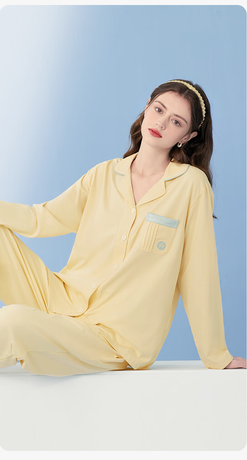 Fenteng Women's Pajamas, 5A Antibacterial Pure Cotton, Simple Solid Color, Breathable, Suitable for Outdoor Wear, Home Loungewear Set, Soft Cotto 13