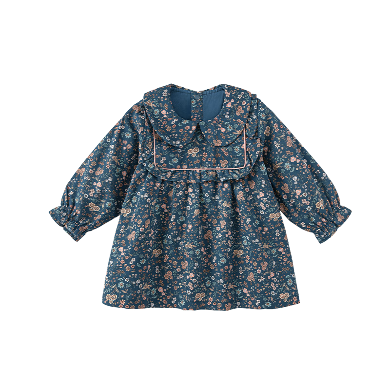Babylove Girls' Dress, Spring And Autumn Pure Cotton Infant Outdoor Clothing, Stylish Sweet Cute Floral Print Skirt