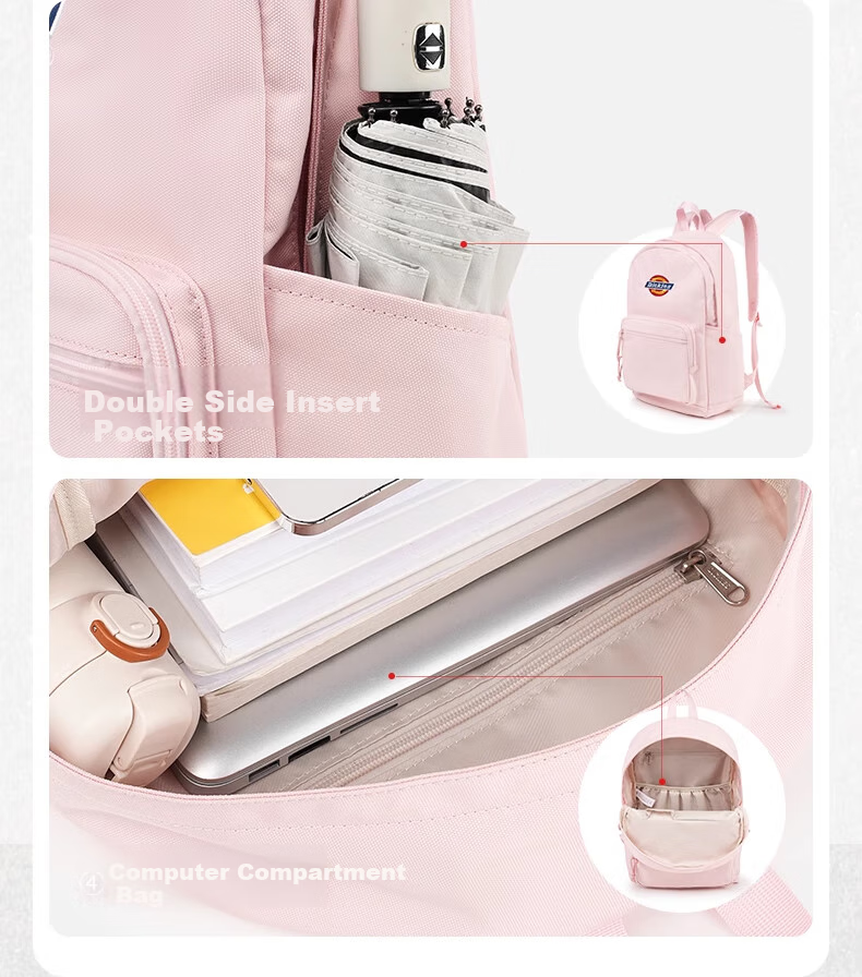 Dickies Women's Backpack DK Schoolbag with Multiple Compartments, Large Capacity, Can Hold Many Items, Suitable for Middle And High School Students, Travel Bag 4
