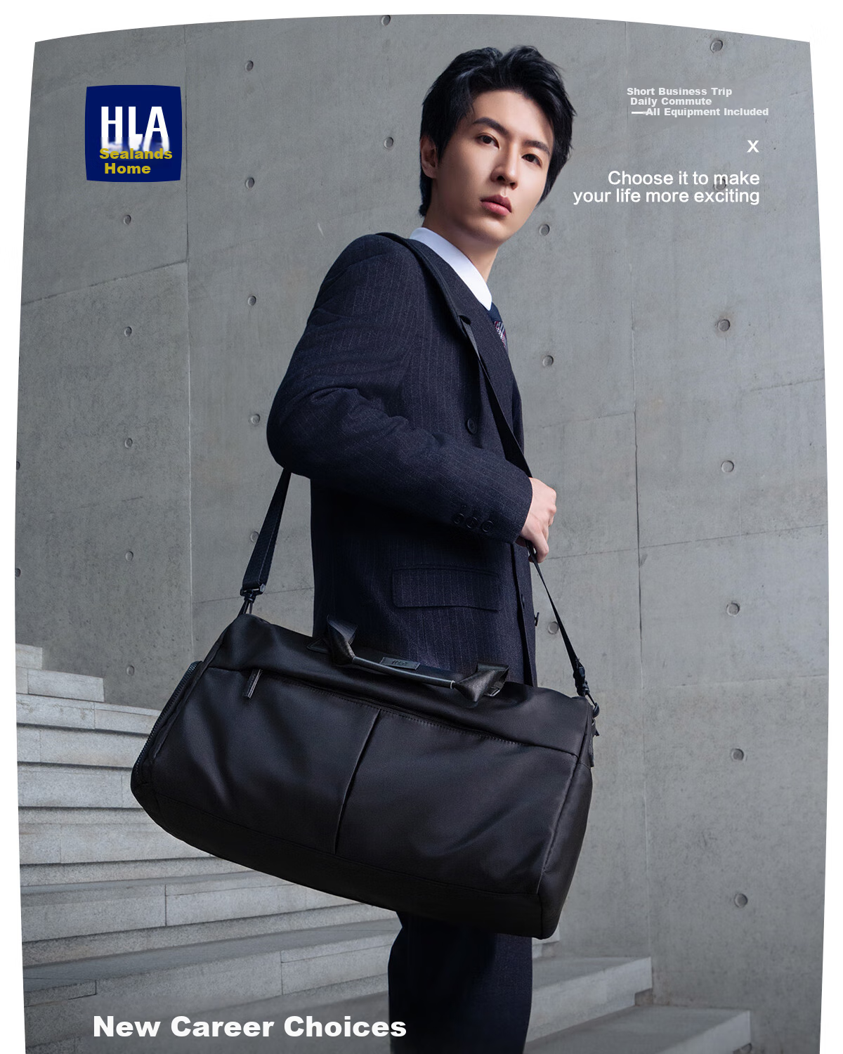HLA Men's Travel Bag, Large Capacity Handheld Crossbody Shoulder Bag, Business Luggage Bag with Wet And Dry Separation, 25L 1