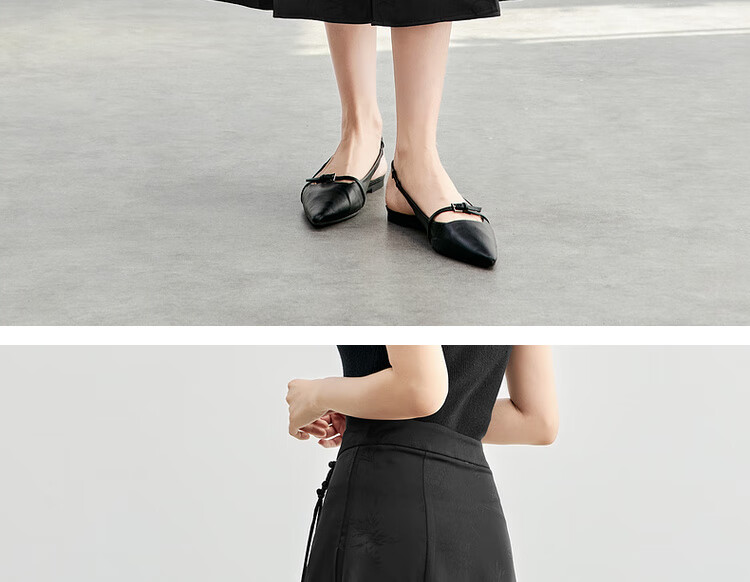 Sentubila New Chinese Style A-Line Skirt for Women, Spring And Autumn Slimming Modified Horse-Face Skirt, Black Mid-Length Skirt, Black, Size M 19