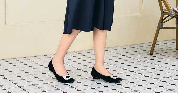 PT'SON Rhinestone Flats for Women, Autumn 2026 French Versatile Flat Shoes, Soft Lambskin Flats, Silver, Size 34 28