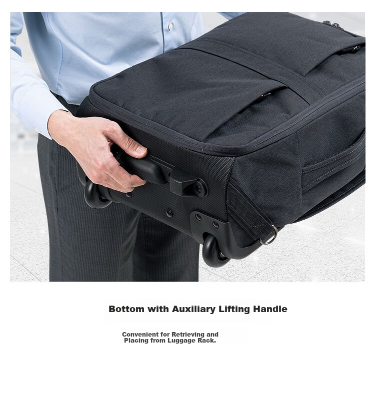 SANWA Multifunctional Pull-Back Backpack with Wheels, Business Backpack, Luggage Bag, Travel Bag, Carry-On Approved, 22 Liters 21