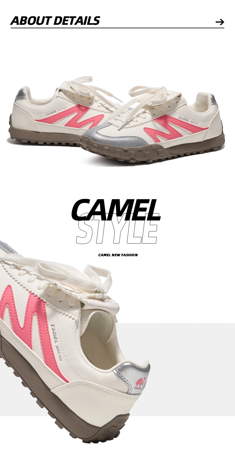 CAMEL Mountain And Sea Flip-Top Version Thin-Soled Women's Shoes Retro German Training Sneakers X25B09L7038 Yellow/black 35 8