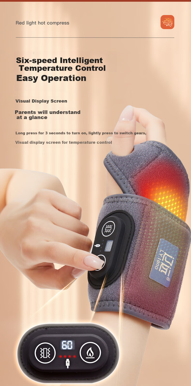 Liaoyuan [Red Light Heat Therapy] Electric Heating Wrist Guard, Tendonitis Heat Therapy Wrist Sleeve, TFCC Wrist Massager, Mid-Autumn Festival Gift 7