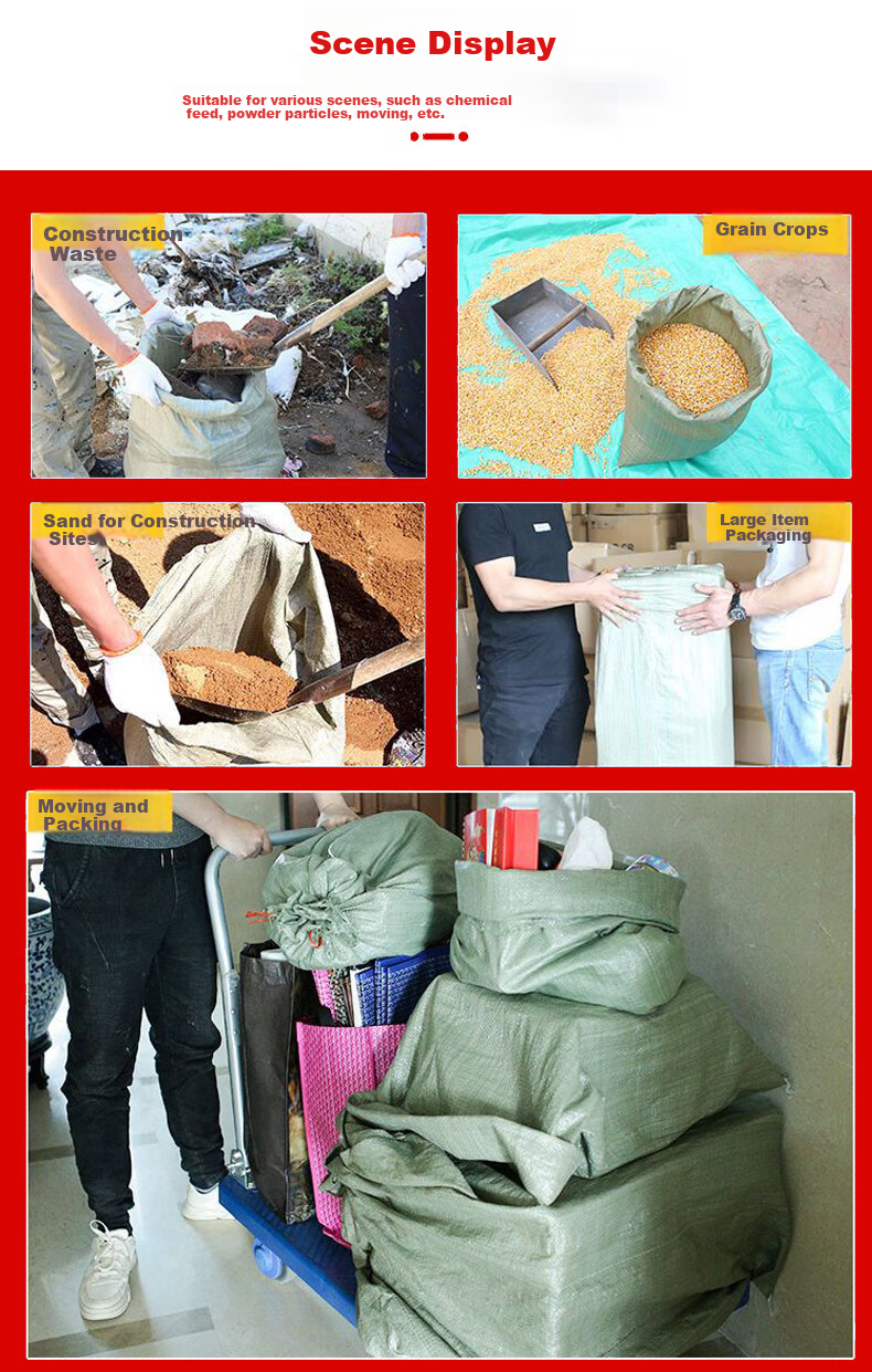 Keruier Extra Large Waterproof Woven Bag with Inner Membrane, Snake Skin Bag with Inner Lining, Moisture-Proof Fertilizer Feed Urea Bag, Double-Layer Thickened Moving Packing Bag, Express Delivery Package Bag 9