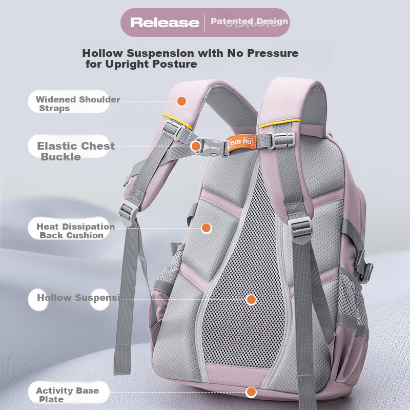 ZUONU Schoolbag for Primary School Boys Grades 1-3 Children's Lightweight Spine-Protecting Large Capacity Water-Resistant Backpack