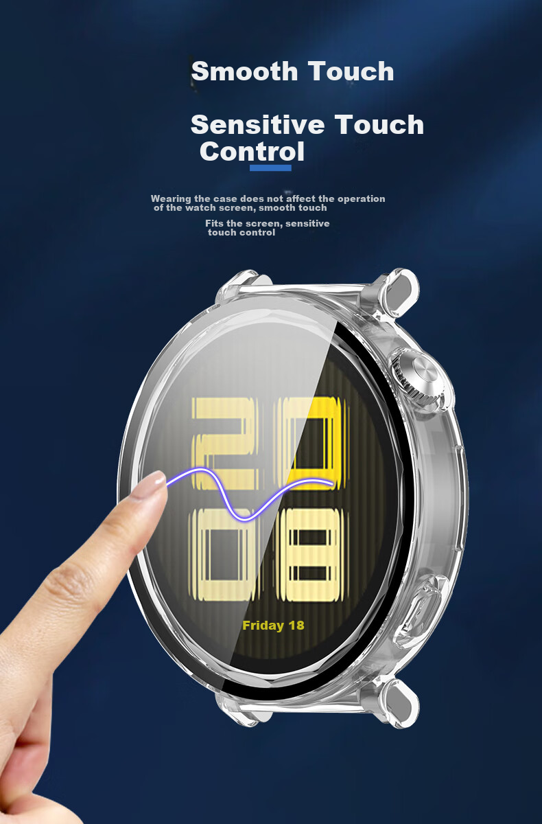 KMaxAI Compatible with Huawei Watch GT5 41mm Protective Case + Screen Protector Combo Full Coverage Watch Case & Dial Cover, Anti-Fingerprint Anti-Drop TPU Soft Shell, Transparent 5