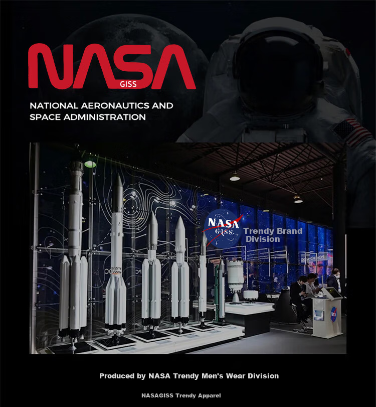 NASA GISS Official Collaboration Hoodie for Men, Autumn Loose-Fitting Sweatshirt, Pullover Top for Men, Black, 3XL 1