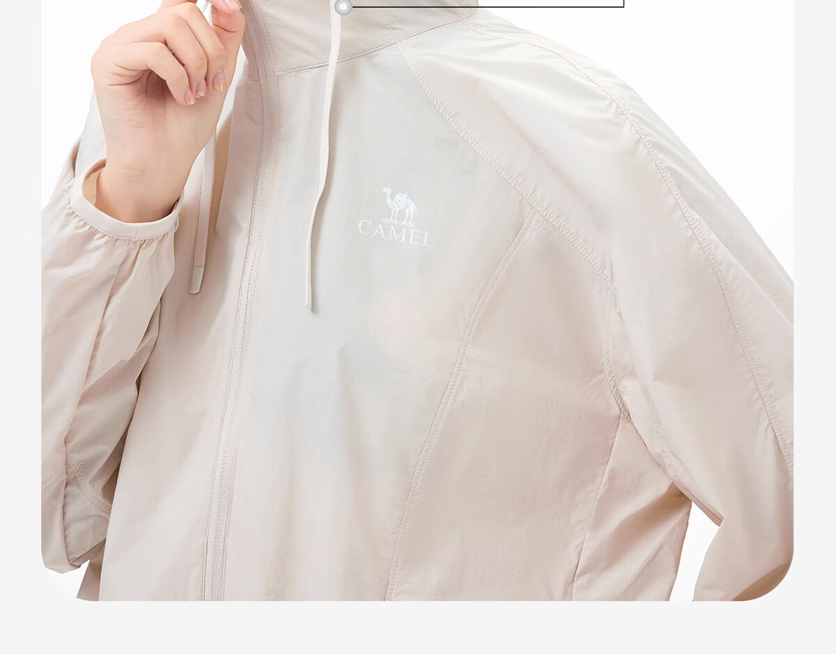 CAMEL Women's Original Yarn Sun Protection Clothing, Loose-Fitting, Lightweight, Cool-Feeling, Breathable Short Jacket, Sun Protection Garment, A25BF09092, Size L 10