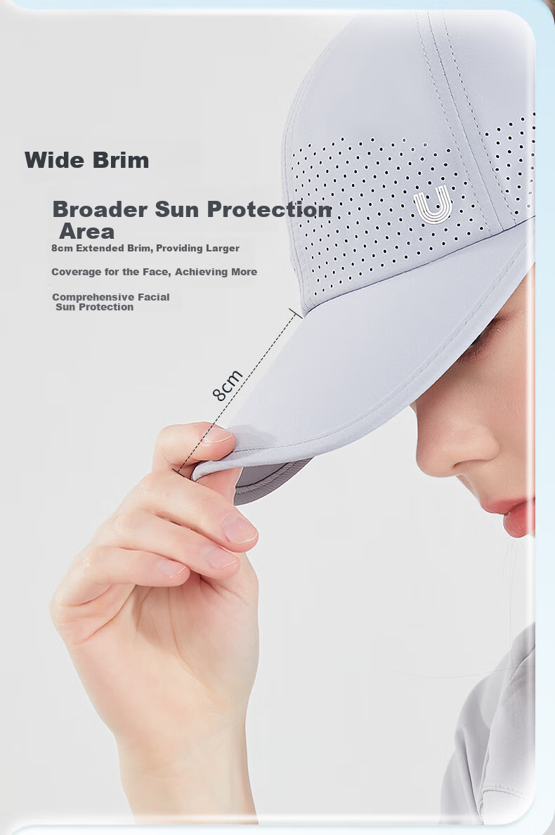 UV100 Cool-Feeling Baseball Cap for Men And Women, Lightweight Breathable UV Protection Ice Silk Sun Hat 22344 Dark Night Black 11