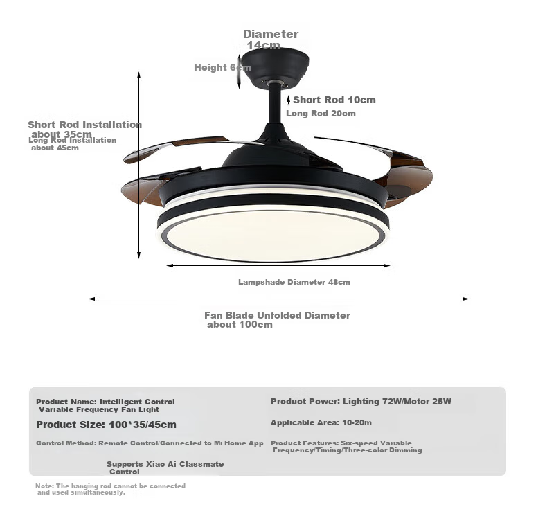 HD LED Ceiling Fan Light for Bedroom, Dining Room, Zhongshan Lighting, 26 New Models, Timer, Remote Control, Installation Included 16