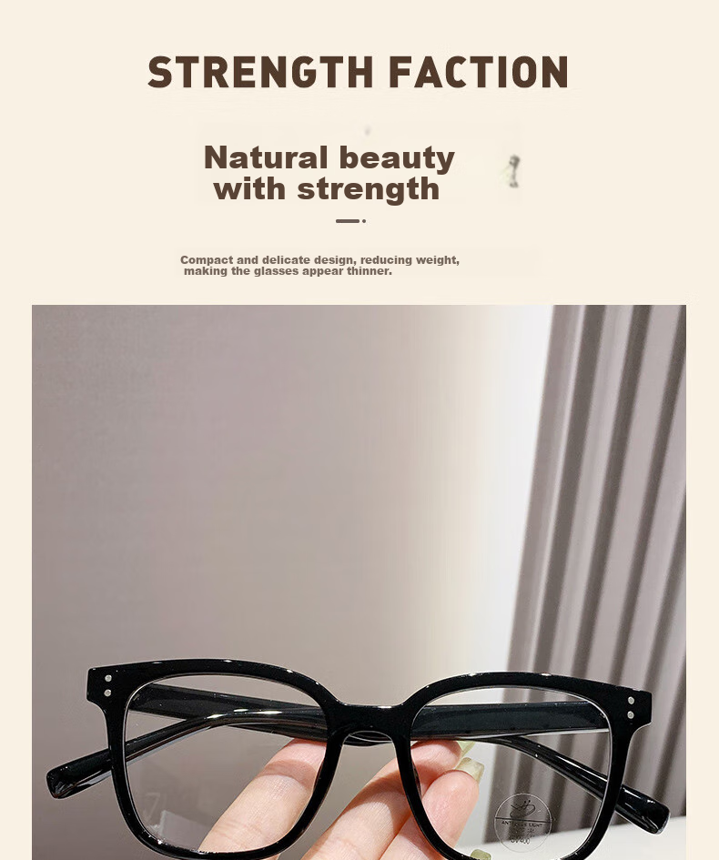 Boshide Blue Light Blocking Glasses, Non-Prescription Lenses, Fashionable Large Frame to Make Face Look Smaller, Bare-Faced Beauty Essential for Women And Men, Black Frame, Glossy Black 1