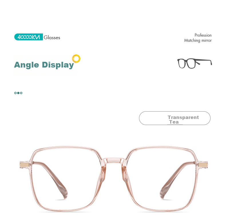 Siwangongli Blue Light Blocking Glasses for Women, Large Frame Non-Prescription Glasses, Korean Style Slimming Bare Face Glasses, Computer Eye Protection Glasses, Myopia Eyeglass Frames 7