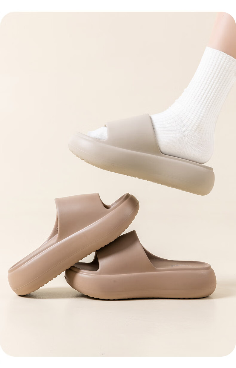 Jiayi Summer Slippers for Men and Women Thick Sole Soft Elastic Home Bathroom Slippers Light Gray Size 35-36 JY2515 15