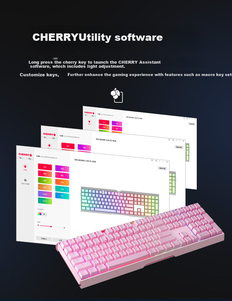 CHERRY MX3.0S Mechanical Keyboard, Gaming Keyboard, Wired E-Sports Keyboard for Office And Computer, 108 Keys, RGB Mixed Light Keyboard, Alloy Shell 11
