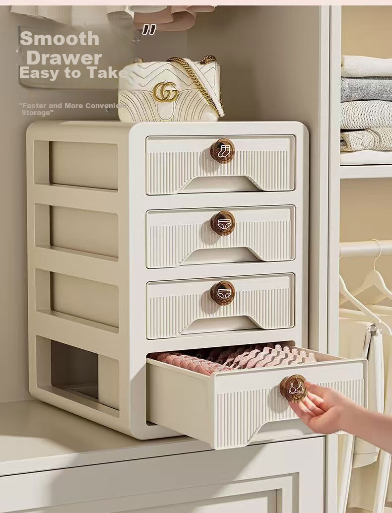 Baicaoyuan Underwear Storage Box, Home Drawer-Style Organizer for Panties, Socks, And Bras, Three-In Layered Solution, Clothing Organizer Cabinet with 3 Layers 3