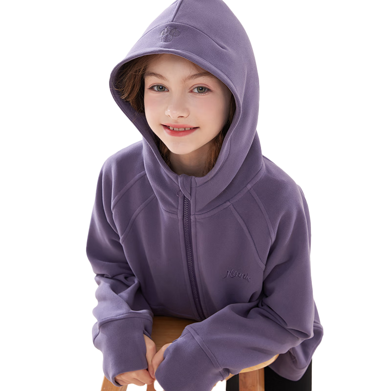Disney Girls' Jacket, Spring And Autumn Children's Outerwear, Big Kids' Hooded Sweatshirt, Stylish Children's Clothing, 3DS067 Iris Purple, Size 140