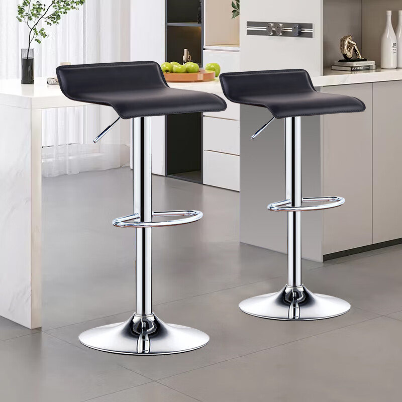 Huakaizhixing Bar Stool, Adjustable Height Chair, High Chair, Bar Stool, Office Chair with Backrest, XK2201 Black