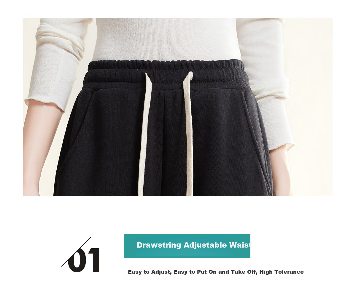 Halo Queen Women's Casual Pants with Drawstring Elastic Waist And Tapered Leg for Spring And Autumn, Fashionable Versatile Loose-Fitting Sweatpants, New Product H143R1007 9