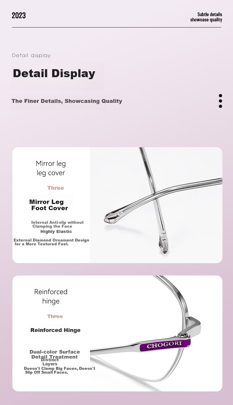 ARNO FOCUS ON YOUR EYES Reading Glasses for Women, High-Definition Anti-Blue Light Titanium Frame Fashionable Youthful Reading Glasses A103Y 250 Degrees 6