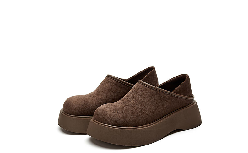 DAPHNE Women's Single Shoes, Fashionable Thick-Soled Retro Two-Way Birkenstock-Style Shoes, Soft-Bottom Versatile Slip-On Women's Shoes, Camel Color Single Lining, Size 35 14