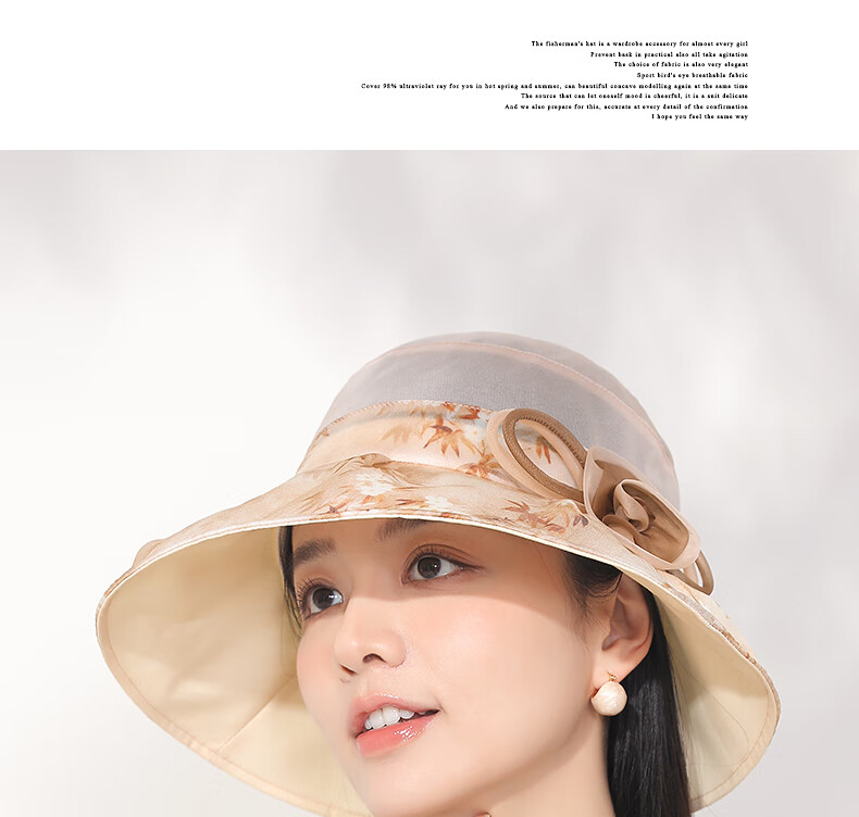 Hengyuanxiang Silk Sun Hat for Women, Summer New Fashion Mulberry Silk UV Protection Hat with Floral Print, Wide Brim Sunhat for Grandmothers And Mothers 23