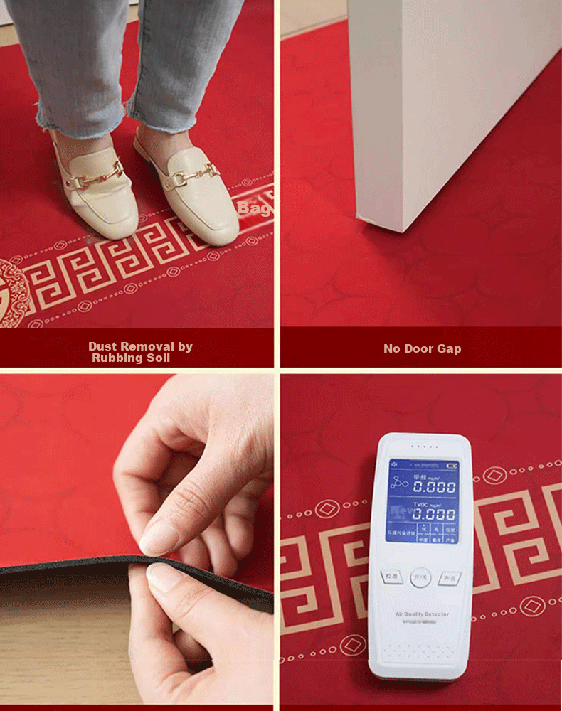 Zunchao Entrance Door Mat, Non-Slip Floor Mat for Home Entrance, New Year Red Foyer Foot Mat, 60*90cm 9