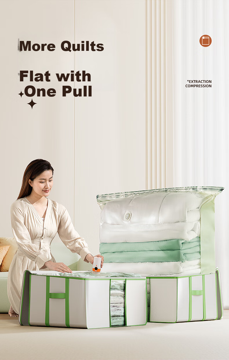 Taili Vacuum Compression Storage Bag, Fabric Storage Bag for Clothes And Quilts, Foldable Organizer Bag, 42L Small Size 7