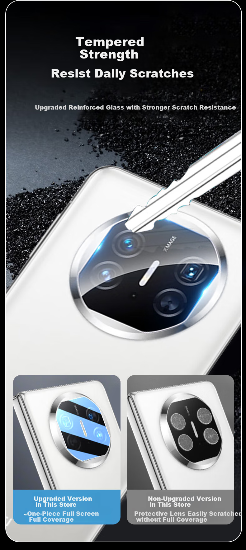 KOOLIFE [Two Pieces], Suitable for Huawei MateX6 Lens Film, Huawei MateX6 Rear Camera Protective Film, AR Anti-Glare Ultra-Thin High-Definition Wear-Resistant Anti-Scratch Dust-Proof Film 4
