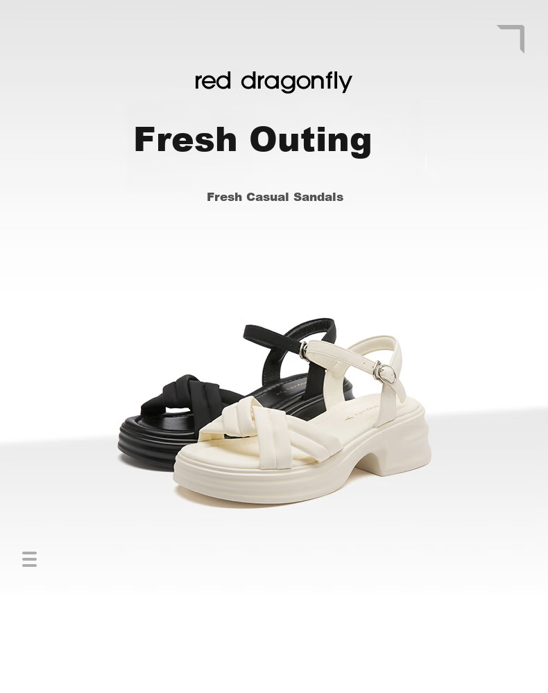 RED DRAGONFLY Casual Sandals for Women, Summer New Style, Comfortable High-Heeled Thick-Soled Sandals WLK24253 Beige 38 1
