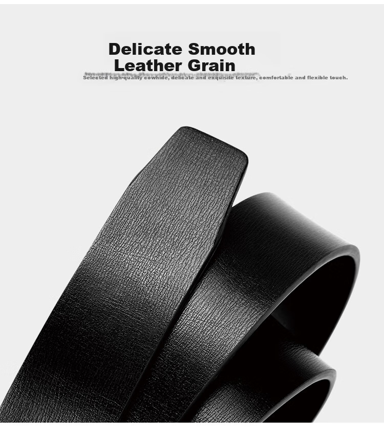 COW Men's Belt with Automatic Buckle, Cowhide Belt for Business Casual Wear, Waist Belt, Gift for Boyfriend Or Father, 666L 4