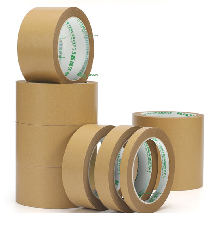 TANGO Kraft Paper Tape, 60mm*18m*5 Rolls, 125um Thickness, Packaging Sealing Tape, Opaque, Noiseless, Can Be Hand-Torn, for Home Use, Factory Workshop Production, Office Supplies, T19623 11