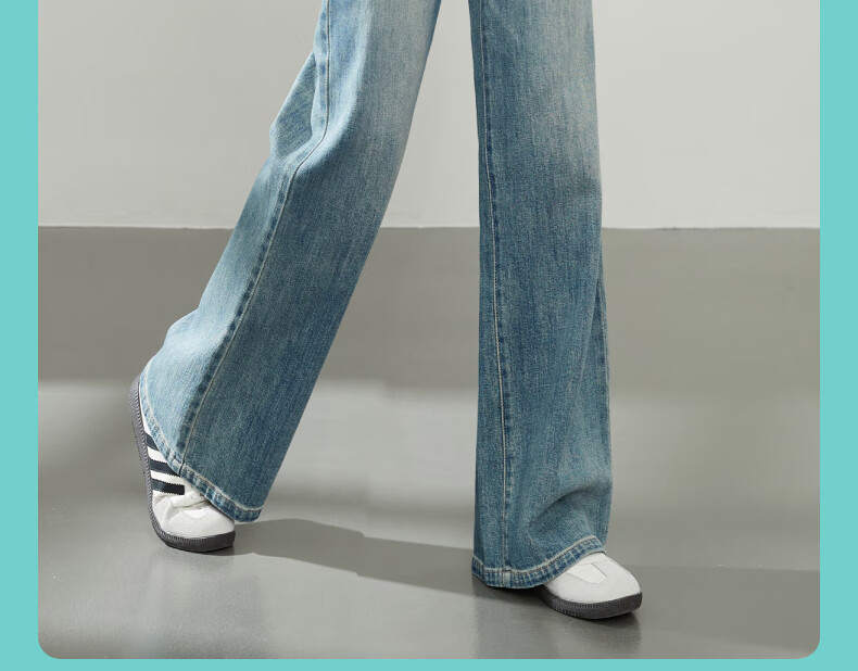 ESE-Y Straight-Leg Jeans for Women, New Spring 2025 Wide-Leg Trousers, Vintage Blue, Size 25 20