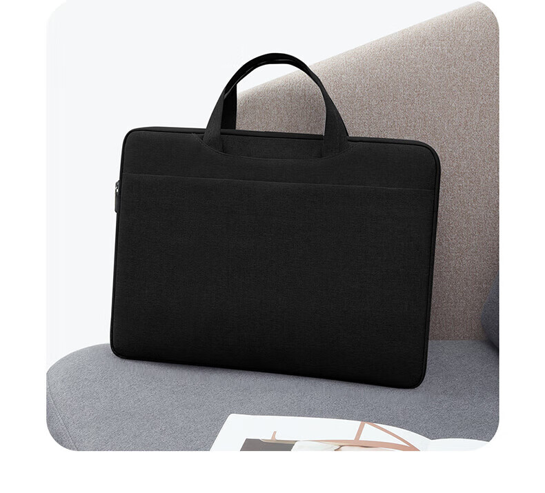 JPLAYER Laptop Bag, Handbag Inner Lining, Suitable for Apple, Xiaomi, Lenovo, Huawei, 14-Inch MacBook Air, Large Capacity, Slim Business Briefcase, Black 2
