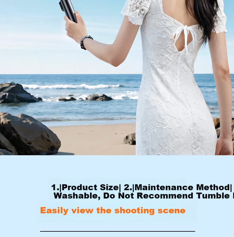 FUNSNAP Selfie Stick with Beauty Light, Handheld Telescopic Tripod for Mobile Phones, 360° Rotatable Multi-Functional Portable Floor Stand for Travel Live Streaming Outdoor Use 4