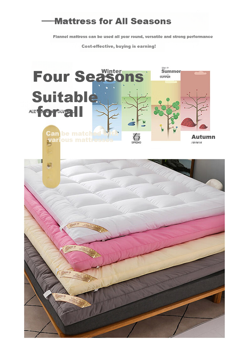 KING SHORE Flocked 3D Mattress, Thickened Household Multi-Functional Bed Pad, Quilt, 150*200cm, Dark Gray 8