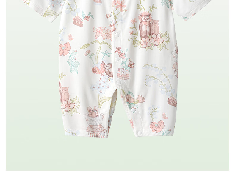 Beitaisi Baby Clothes, Summer Thin Romper, Three-Quarter Sleeve Air Conditioning Suit, Infant Bodysuit, Newborn Onesie 25