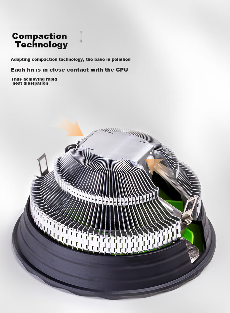 PowerTrain Knight DL120Q Low-Profile CPU Cooler for Desktop Computer, Air Cooling Fan for 1150/1151/1155/1156/1200/1700/AM4/AM3/AM2/FM2 Processors 3