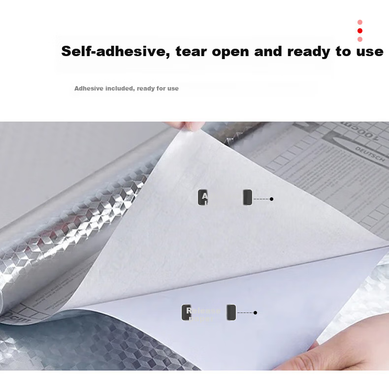 Xiruo Kitchen Oil-Proof Sticker, Heat-Resistant Aluminum Foil Paper, Stove Wall Wallpaper, Drawer Waterproof And Moisture-Proof Self-Adhesive Cabinet Film 4